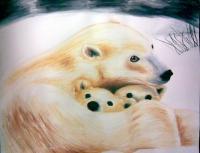 A Mothers Protection - Watercolor Paintings - By Ashley Warbritton, Realism Painting Artist