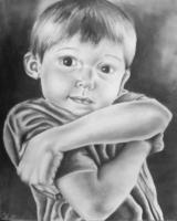 Childhood Innocence - Charcoal Drawings - By Ashley Warbritton, Realism Drawing Artist