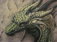 The Forest Dragon - Color Pencil Drawings - By Ashley Warbritton, Realism Drawing Artist