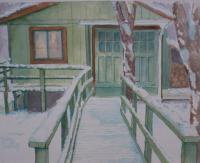 Water Color - My Shop In Winter - Water Color