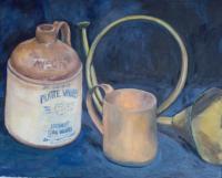 Oil On Canvis - Whiskey Cup And Horn - Oil