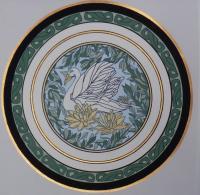 Swan Plate Design - Gouache Paintings - By John Chambers, Surface Design Painting Artist