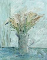 In The Kitchen - Dried Flowers - Oil On Canvas