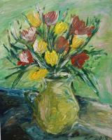 Bouquet - Acrylic On Canvas Paintings - By Kristina Cesonyte, Impressionism Painting Artist