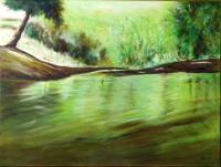 Riverscape - Reflections In The Water - Oil