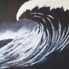 Surf Wave - Wax Pastel Drawings - By Luisfnogueira Nogueira, Realism Drawing Artist