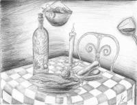 Pasta - Black Pen Drawings - By Zoe Cappello, Sketch Done With Pen Drawing Artist