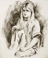 Portrait Of Shannon - Charcoal Drawings - By Tom Jackson, Sketch Drawing Artist