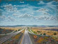 I-40 East - Pastel Paintings - By Tom Jackson, Realism Painting Artist