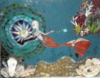 Sea Shot - Mosaic Mixed Media - By Marilyn Schreiber, Abstract Mixed Media Artist