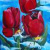 Musical Tulips - Acrylic Paintings - By Min W, Surreal Painting Artist