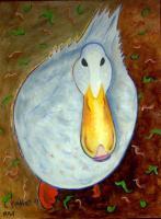 Whimsical Animals - Neon Duck - Oil