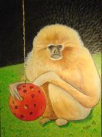 Psychic Monkey - Oil Paintings - By Scott Plaster, Impressionistic Painting Artist