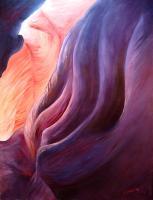 Macro-Landscapes - Composition In Purple And Orange - Oil
