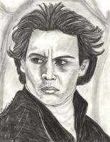 Johnny Depp Sleepy Hollow Fan Art Original 8 By 10 Inches - Graphite Pencil Drawings - By Cindy Kirkpatrick, My Vision Expressive Art Drawing Artist