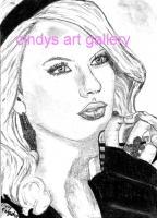 Original Taylor Swift Graphite Sketch Fan Expressive Art - Graphite Pencil Touch Sparkle Mixed Media - By Cindy Kirkpatrick, My Vision Expressive Art Mixed Media Artist