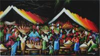 Oja Ale - Night Market - Acrylic Paintings - By Aderonke Aina-Scott, Acrylic On Board Painting Artist