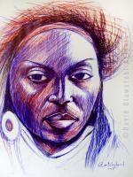 Queen Amina - Pen On Paper Drawings - By David Akinola, Artsbydavid Drawing Artist