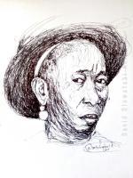 Ladi Kwali - Pen On Paper Drawings - By David Akinola, Artsbydavid Drawing Artist