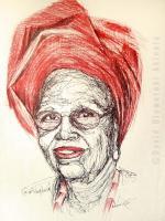 Grace Alele-Williams - Pen On Paper Drawings - By David Akinola, Artsbydavid Drawing Artist