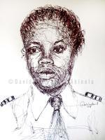 Chinyere Kalu - Pen On Paper Drawings - By David Akinola, Artsbydavid Drawing Artist