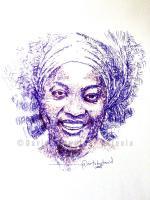 Ameyo Adadevoh - Pen On Paper Drawings - By David Akinola, Artsbydavid Drawing Artist