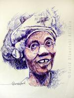 Funmilayo Ransome-Kuti - Pen On Paper Drawings - By David Akinola, Artsbydavid Drawing Artist
