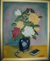 Flowers - Oil On Canvas Paintings - By Joanne Knox, Originals Painting Artist