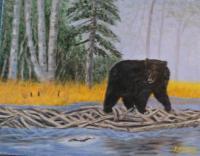 Bear - Oil On Canvas Paintings - By Joanne Knox, Originals Painting Artist