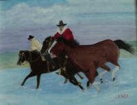 Capturing The Horse - Oil On Canvas Paintings - By Joanne Knox, Originals Painting Artist