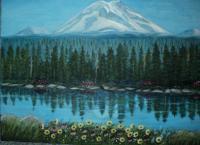 Mt Rainier - Oil On Canvas Paintings - By Joanne Knox, Originals Painting Artist