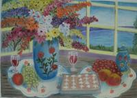 Brunch - Oil On Canvas Paintings - By Joanne Knox, Originals Painting Artist