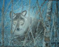 Mr Wolf - Oil On Canvas Paintings - By Joanne Knox, Originals Painting Artist