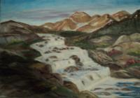 Mountain Stream - Oil On Canvas Paintings - By Joanne Knox, Realistic Painting Artist