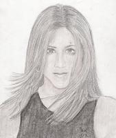 Jennifer Aniston - Hand Drawn Drawings - By Ronald Hornbeck, Pencil Drawing Artist