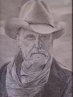 Lonesome Dove Robert Duvall - Pencil  Paper Drawings - By Mike Guerrero, Black And White Drawing Artist