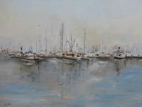 Boats In The Fog - Oil Paintings - By Brian Pier, Impressionist Painting Artist