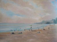 Beach Umbrellas - Oil Paintings - By Brian Pier, Impressionist Painting Artist