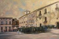 Caffe All Aperto Orvieto Square - Oil Paintings - By Brian Pier, Impressionist Painting Artist