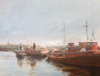 Tugboats Sturgeon Bay - Oil Paintings - By Brian Pier, Impressionist Painting Artist