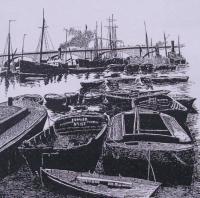 London Docks 1800 - Pen And Ink Drawings - By Andy Davis, Realism Drawing Artist