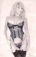 My New Outfit - Pen And Pencil Drawings - By Michael Cameron, Free Hand Drawing Artist
