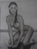 Amanda Righetti - Pencil Drawings - By Michael Cameron, Free Hand Drawing Artist