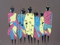 Female African Warriors - Acrylic Paintings - By Jerri Gray, Flip Art With Bold Colors Painting Artist