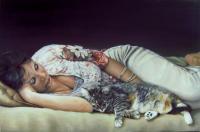 Catnap - Oil Paintings - By Anet Du Toit, Realistic Painting Artist