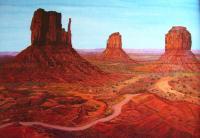 Monument Valley Utah - Acrylic Paintings - By Qiufen Wei Marmo, Realism Painting Artist