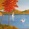 Lake George New York - Oil On Canvas Paintings - By Qiufen Wei Marmo, Realism Painting Artist