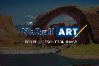 Landscape Mountains West - Rainbow Bridge Utah - Oil