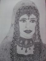 Charm Of Indian Bride - Pencil Drawings - By Shweta Gwalani, Sketching Drawing Artist
