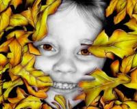 Autumn Child - Graphite Pencils Prismacolors Drawings - By Prashanth B, Realism Drawing Artist